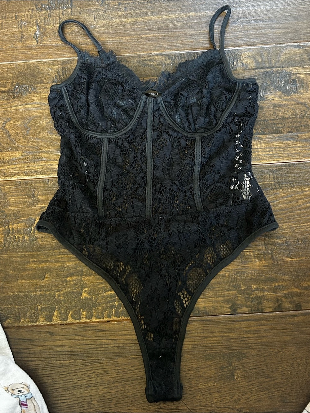 Missguided Black Floral Lace Bodysuit